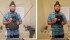 Images can be digitally manipulate easily so reporters have to be careful to verify any images they source online, especially from social media. In the original image on the right Veerender Jubbal, a Sikh Toronto resident takes a selfie with his iPad. The altered image on the left shows Jubbal wearing a suicide vest holding a Qur'an with a sex toy added into the background. | Twitter photo