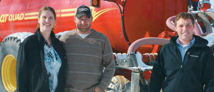 Ontario farmers Maaike and Lyle Campbell have been working with certified crop adviser Ryan Benjamins to access program funding through the Farmland Health Incentive Program. The couple is experimenting with cover crops and has invested in a Nuhn Industries manure injection system with a flow meter.   |  Jeffrey Carter photo