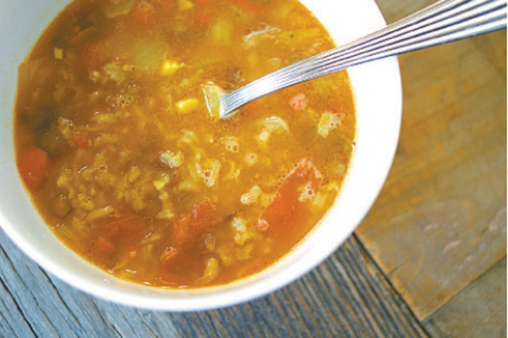 This hearty vegetable soup is made with a turkey stock base. |  SaraH Galvin photo