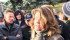 Alberta labour minister Lori Sigurdson discusses Bill 6 outside with those who couldn't get into the meeting.
Barb Glen photo
