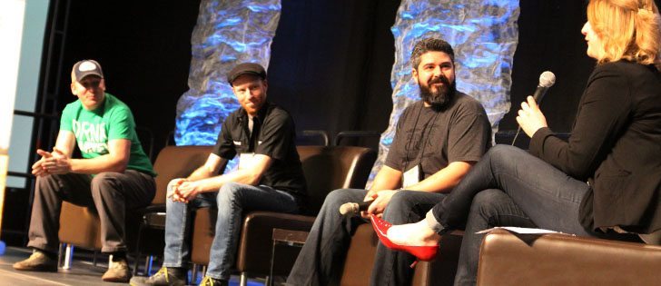 A trio of craft brewers talk about the potential of craft brewing industry during FarmTech in Edmonton with host Lauren Reid of Alberta Barley.  |  Mary MacArthur photo