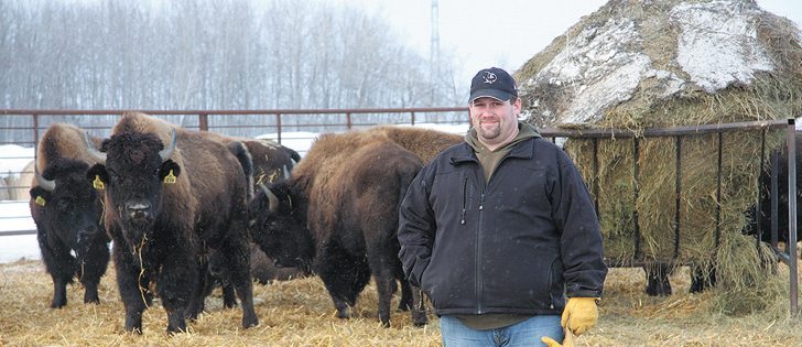 Nathan Scott is pleased that Beldon Bison Ranch at Nipawin, Sask.,is hosting the Canadian Bull Bison Draft this year. |  Karen Briere photo