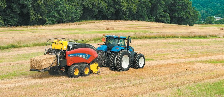 A smart baler attached to a smarter tractor means the machines can decide how hard to work and what is best for the conditions.  |  New Holland photo