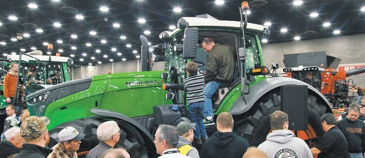 The 500 h.p., fixed-frame 1050 from Fendt has axle suspension, stepless transmission and four wheel brakes. It costs around US$400,000.    |  Michael Raine photo