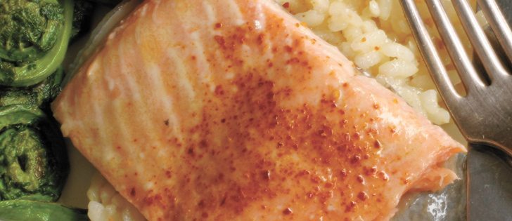 Enjoy poached steelhead trout with lemon risotto.  |  Sarah Galvin photo