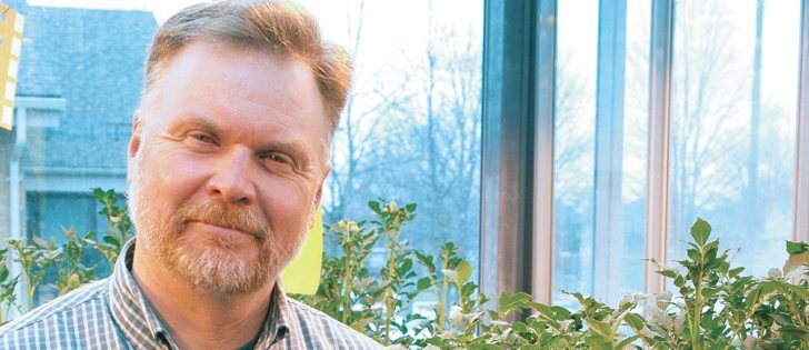 Ian Scott hopes to find a new biological means to control insect pests in tomatoes and other greenhouse crops.  |  Jeffrey Carter photo