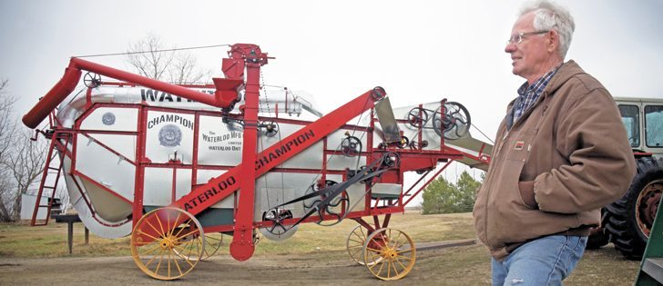 Rick Steffen spent about three years off and on rebuilding his 1919 Waterloo thresher at his home near Allan, Sask.  |  William DeKay photo