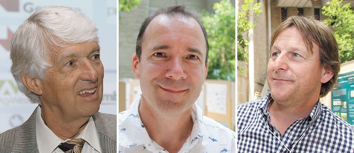 Left to right: Roger Beachy, Wayne Snedden, and Ian Tetlow. | File photos