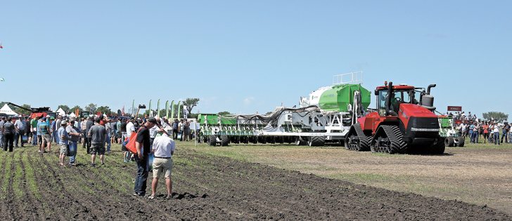 A crowd gathered for Clean Seed Agriculture Technology to begin the seeding demonstration with their CX-6 SMART seeder at Ag In Motion this summer. |  Robin Booker photo