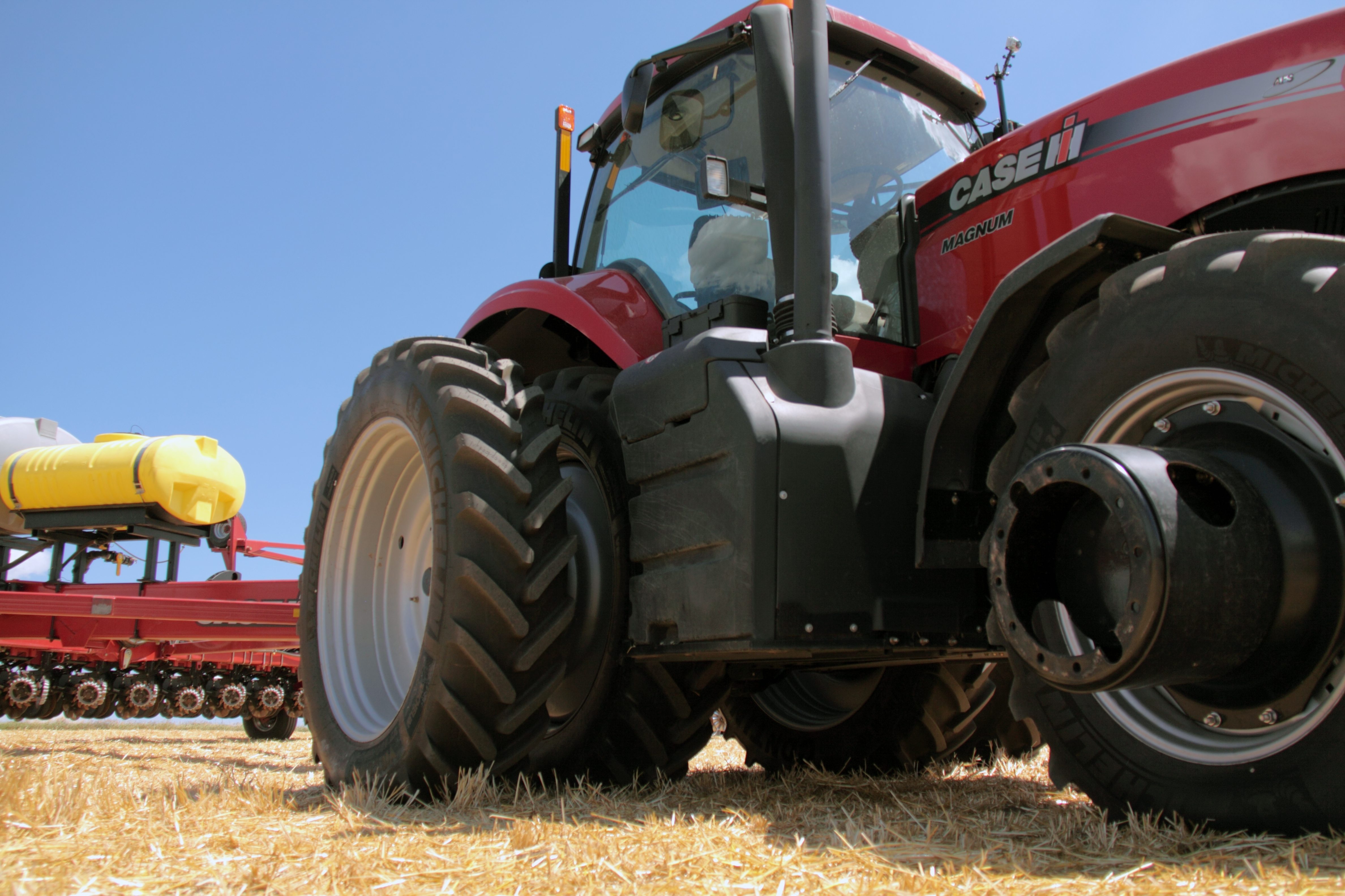 A tire that provides the lowest possible pressure will give you the largest possible footprint. This combo reduces soil compaction. 