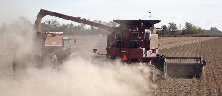 Soybeans are harvested near Chacabuco, Argentina, in 2013. The country, along with other South American grain producing countries, is expected to dramatically expand its share of agricultural markets in the coming years.  |  REUTERS/Enrique Marcarian photo
