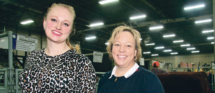 Mother and daughter team Stacy Romanyk and Deanne Young are regular competitors at cattle shows promoting Simmentals and sound beef production. | Barbara Duckworth photo