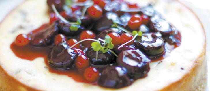 Top off a meal of turkey salad in endive leaves with a slice of Ferrero cheesecake with berries.  |  Sarah Galvin photo