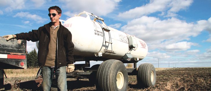 NH3 tanks form the backbone of fertilizer application on many Canadian farms.  |  File photo
