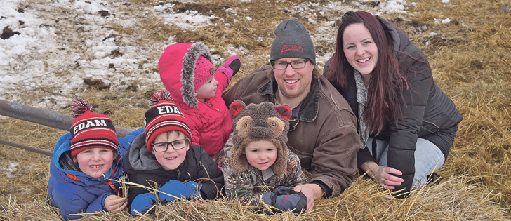 The LaClare family of Edam, Sask., includes Theo, left, Beau, Kara, Arie, Joey and Katie.  |  William DeKay photo