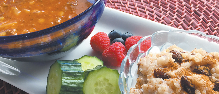 Hamburger soup can be made in a crock pot for families on the go. Have dairy-free rice pudding for dessert or for a hearrdy breakfast.
|  Jodie Mirosovsky photo
