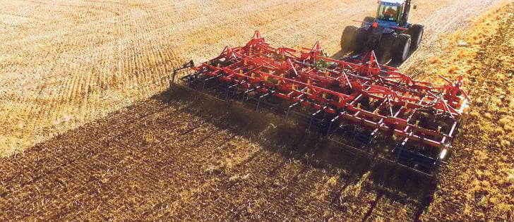 The new XR 770 eXtended Range Harrow is adjustable to adapt to a wide range of field conditions and is available in 70 and 90 foot widths.  |  Bourgault photo