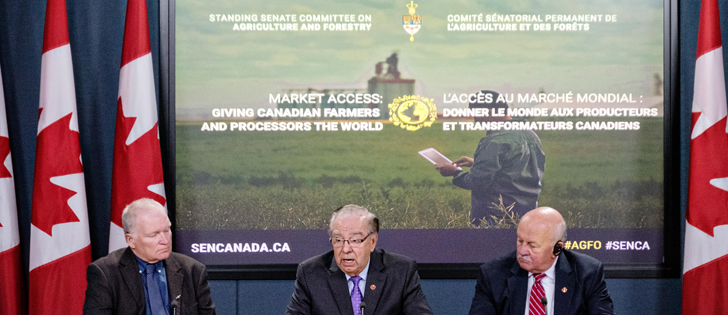Canada's farmers and food processors need more help from government in order to gain access to foreign markets was the key message contained in a report released May 9 by the Senate Committee on Agriculture and Forestry. | Photo courtesy The Senate of Canada