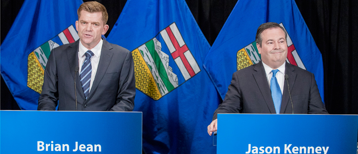 At a news conference yesterday, Wildrose leader Brian Jean and Progressive Conservative leader Jason Kenney signed an agreement in principal to merge the two parties pending ratification by the two parties' memberships this summer. | Wildrose Party photo
