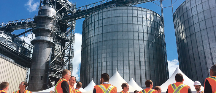 Construction of the G3 Canada terminal in Hamilton, Ont., was completed in April. The facility took its first grain deliveries in March and loaded its first outbound vessel June 2.  |  G3 Canada photo