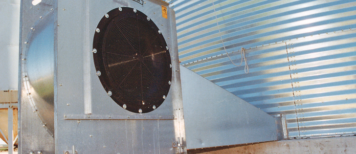 The basic principle behind natural air grain drying is that warm ambient air, when forced through stored grain, will absorb moisture as it moves though the grain mass.  |  File photo