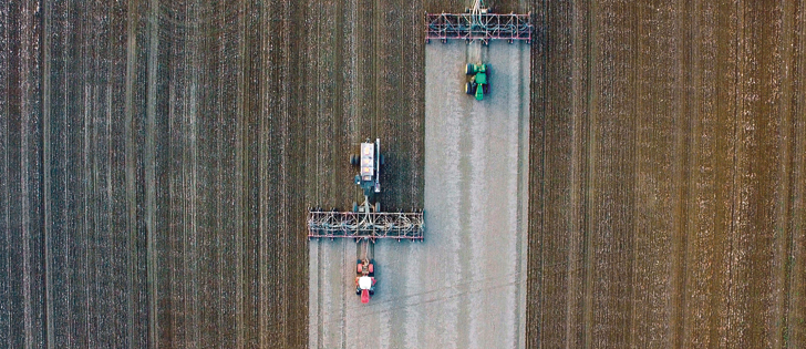 A camera on a drone captures the last two seeding passes of the season May 18 on the Abbey Hutterite Colony near Abbey, Sask. This field was planted to durum. Other fields were ready to spray.  |  Jeff Wipf photo
