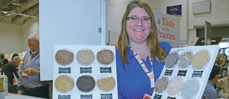 Sherry Hird represented Zeghers Seeds of Holland, Man., one of numerous agribusinesses that Manitoba Trade invited to participate in the SIAL international food show in Toronto.  |  Karen Morrison photo