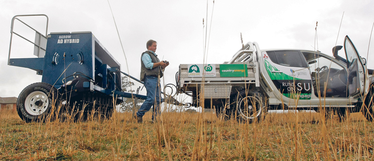 Australian farmer Michael Inwood prepares his no-till drill, which is pulled by an electric truck on his farm near Bathurst, about 163 kilometres west of Sydney in May of 2009. Australian farmers were being encouraged by the government of the day to shift their practices to create more carbon sequestration in exchange for soil carbon credits. |   REUTERS/Tim Wimborne photo