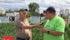 D'Arce McMillan talks crops with Bruce Burnett, markets specialist with Glacier FarmMedia, at the Ag In Motion farm show. | Paul Yanko photo