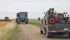 A semi, combine, cart and service truck are coming and going on the Bruce and Eleanor Durie farm between Moose Jaw and Belle Plaine, Sask. Lentil harvest began Aug. 1. | Karen Briere photo