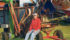 Ken Mack of Langenburg, Sask., says his most recent restored grain thresher is a keepsake. He painted the borrowed parts from various other machines different colours so people would know which ones are not original. | William DeKay photo
