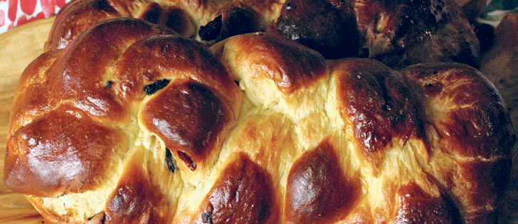 Braided brioche can be made with dried fruit. | Sarah Galvin photo