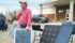 Marvin Jackson, owner of Sundog Solar, explains the type of solar panels available to pump water on farms. The panels come in different shapes but need to be sturdy enough for agriculture purposes. He demonstrated these at a water management workshop at Standard, Alta. | Barbara Duckworth photo