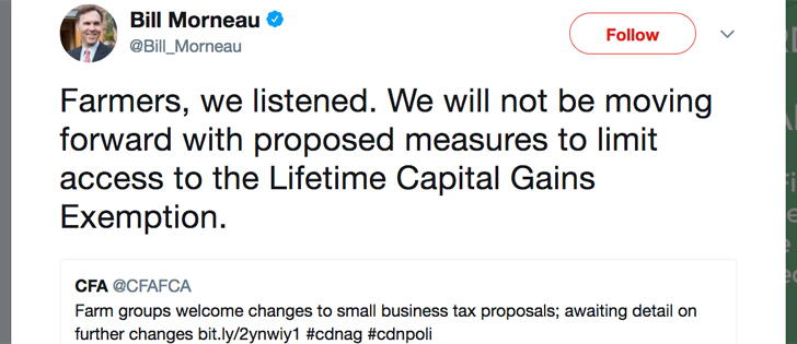 Why farmers are relieved as heck by what Morneau and Trudeau have done