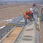 The latest country elevators like this G3 terminal at Leader, Sask., with looped tracks, coupled with new high capacity hopper cars and longer trains, are designed to move more grain rapidly to port. | File photo