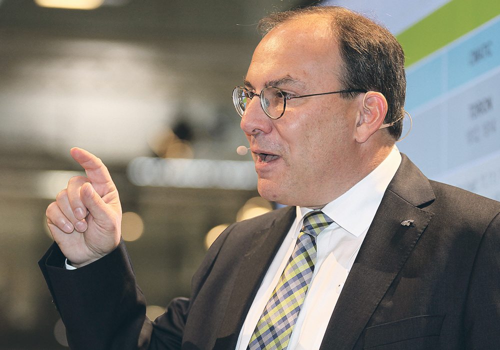 Hermann Lohbeck of Claas says the farm machinery market is improving around the globe, due in part to new technologlies.  |  Michael Raine photo