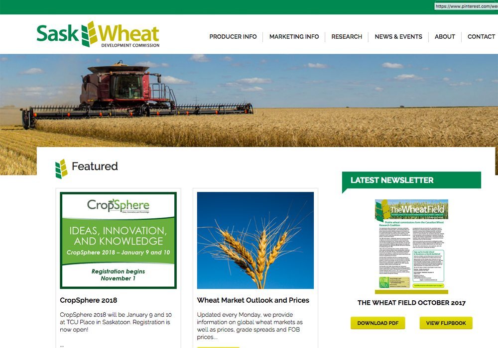 Sask Wheat has elected four directors to serve for the next four years. | Screencap via www.saskwheatcommission.com