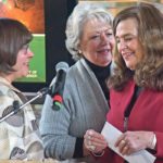 A&W executives Susan Senecal and Trish Sahlstrom present Mary Buhr, dean of the U of S’s College of Agriculture and Bioresources, with the first of five $1 million cheques. | William DeKay photo