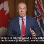 Premier John Horgan announced today that the government will continue to construct Site C, a $10.7-billion project located on the Peace River near Fort St. John, B.C. Farmers and ranchers along the construction route are being forced to leave because once the dam is complete, it will divert the river and flood farmland. | Screencap via Twitter/@jjhorgan