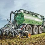 A Deere Harvestlab 3000 mounted to a Joskin manure slurry tanker applies manure to field in Germany. | John Deere photo