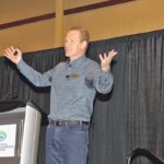 Kevin Stewart addressed asking difficult questions to create change, growth and innovation on the farm at the Outstanding Young Farmers conference in Penticton, B.C. | Karen Morrison photo