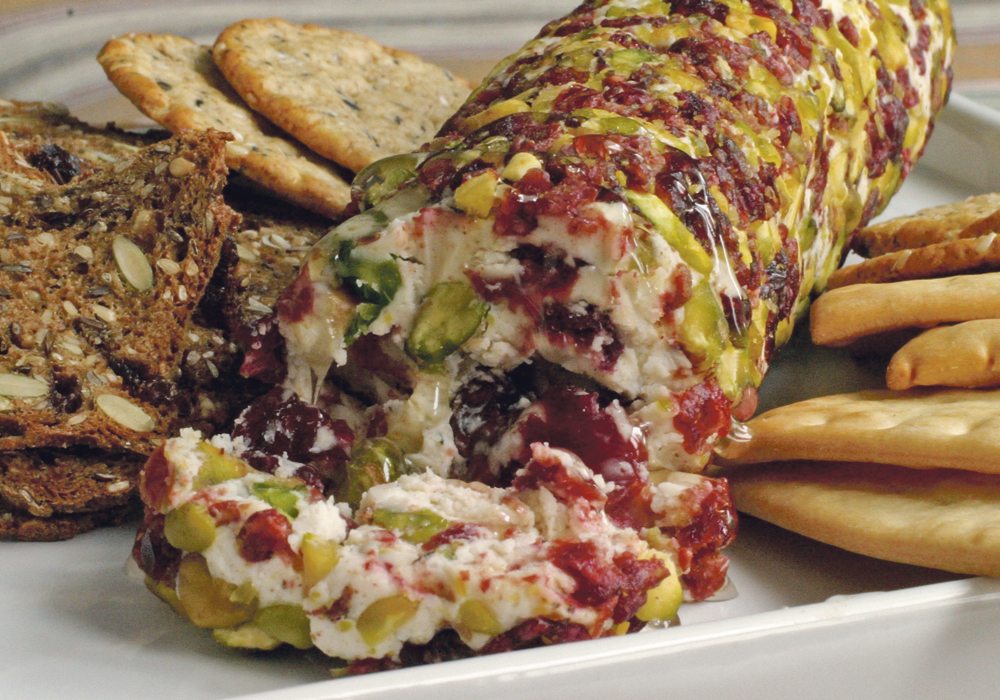 A cranberry pistachio cheese log. | Sarah Galvin photo