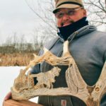 This moose horn carving, in memory of Stan Sugar’s father, is called Remembering the Good Old Days and is a tribute to the time the father-son pair spent at Piapot First Nation hauling logs out of the bush. | Christalee Froese photo