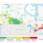 This maps from Agriculture Canada shows the amount of organic carbon change in Canadian soil over time. See AAFC's Soil Organic Matter Indicator at http://bit.ly/2rELLYG