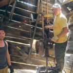 Greg Horne, left, and Frank Biggeman helped decommission a well on the family’s farm last year. | Robert Horne photo