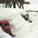 The author’s daughter, Raelene Henderson, and a friend, play in 1990. | Hathaway family photo