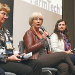 Marlene Caskey, left, Allison Ammeter and Renee DeWindt-Hoyme spoke at a panel about women on agriculture boards. | Jeremy Simes photo