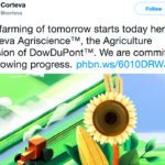 DowDuPont unveiled the name of its new agricultural business today. It will be called Corteva Agriscience. Pronounced 'Kohr-teh-vah', the new name is a combination of words meaning heart and nature, DowDuPont said in a news release. | Screencap via Twitter/@corteva