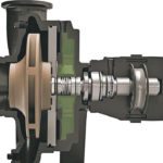 The area highlighted in green indicates the liquid lubricant that prevents the wet seal from running dry or being contaminated by chemicals. The wet seal is now standard on all Pentair Hypro 9306 and 9303 pumps. | Hypro image