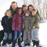 Denis and Andrea Forstbauer with their children, Asher, Faith, Judah, Felix and Joseph, on their farm near Armena, Alta. | Jeremy Simes photo